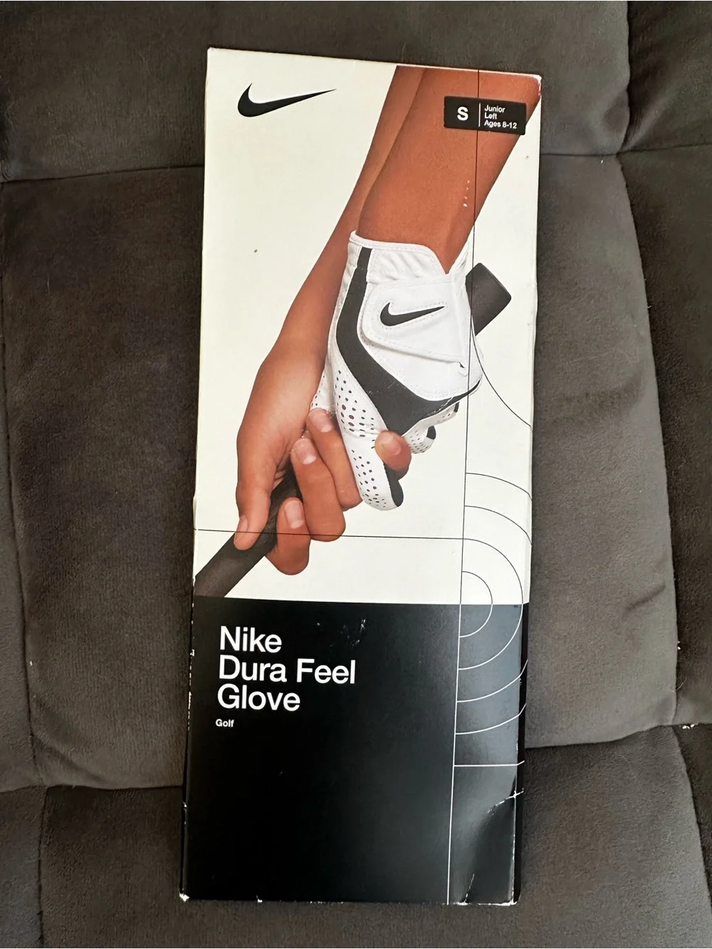 Nike Dura Feel Junior Golf Glove Left White/Black S — New